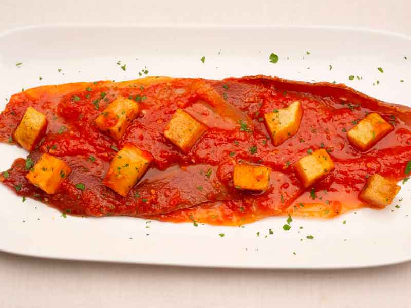 Magras con tomate plato típico de Zaragoza